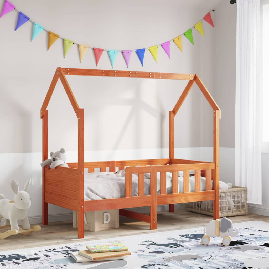 Vidaxl bedhuis wasbruin massief grenenhout 80x160 cm