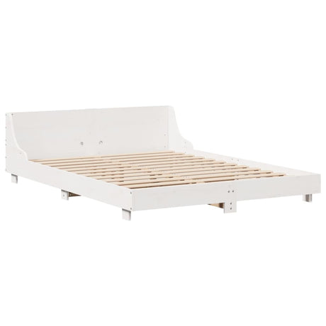Vidaxl bedframe zonder matras massief grenenhout wit 150x200 cm