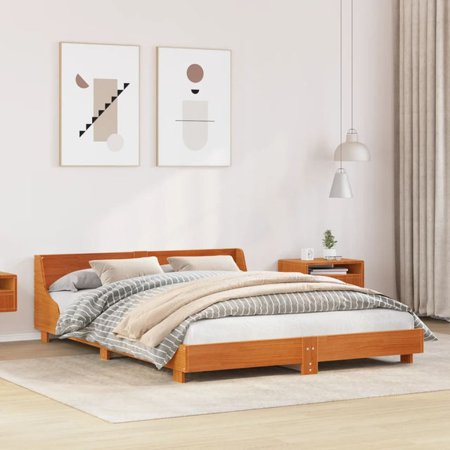 Vidaxl bedframe zonder matras massief grenenhout wasbruin 140x200 cm