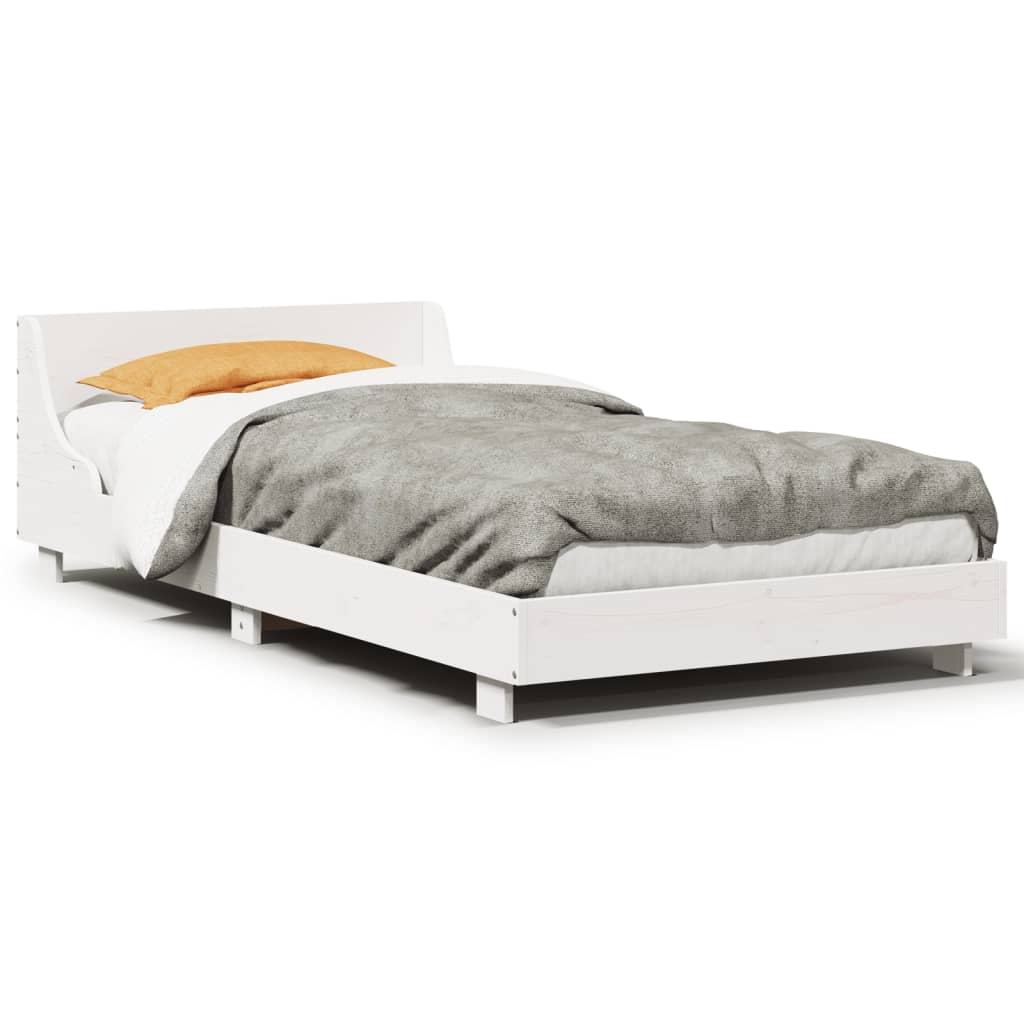 Vidaxl bedframe zonder matras massief grenenhout wit 90x190 cm
