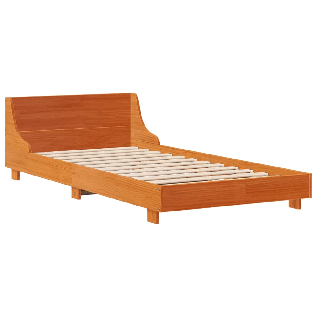 Vidaxl bedframe zonder matras massief grenenhout wasbruin 75x190 cm