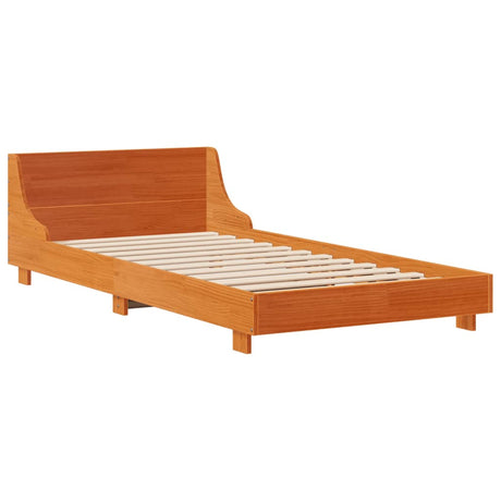 Vidaxl bedframe zonder matras massief grenenhout wasbruin 75x190 cm