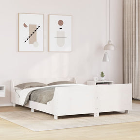 Vidaxl bedframe zonder matras massief grenenhout wit 120x200 cm