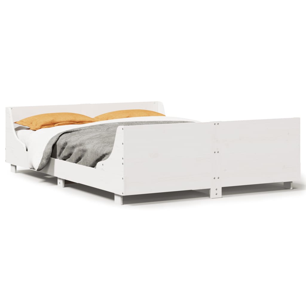 Vidaxl bedframe zonder matras massief grenenhout wit 120x190 cm