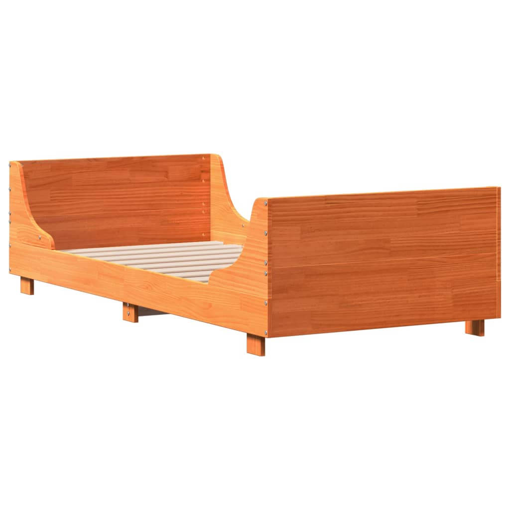 Vidaxl bedframe zonder matras massief grenenhout wasbruin 90x190 cm