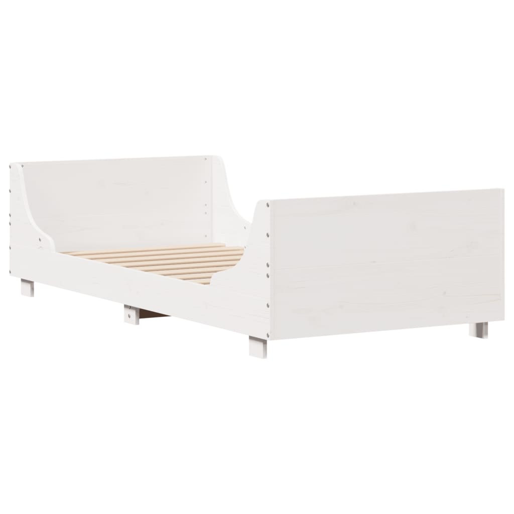 Vidaxl bedframe zonder matras massief grenenhout wit 75x190 cm
