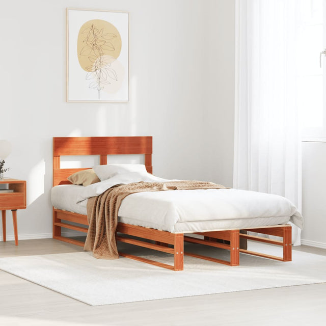 Vidaxl bedframe zonder matras massief grenenhout wasbruin 90x200 cm