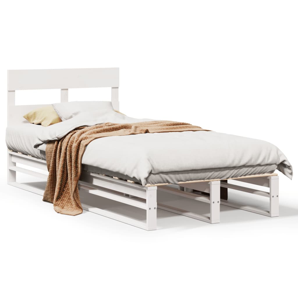 Vidaxl bedframe zonder matras massief grenenhout wit 90x190 cm