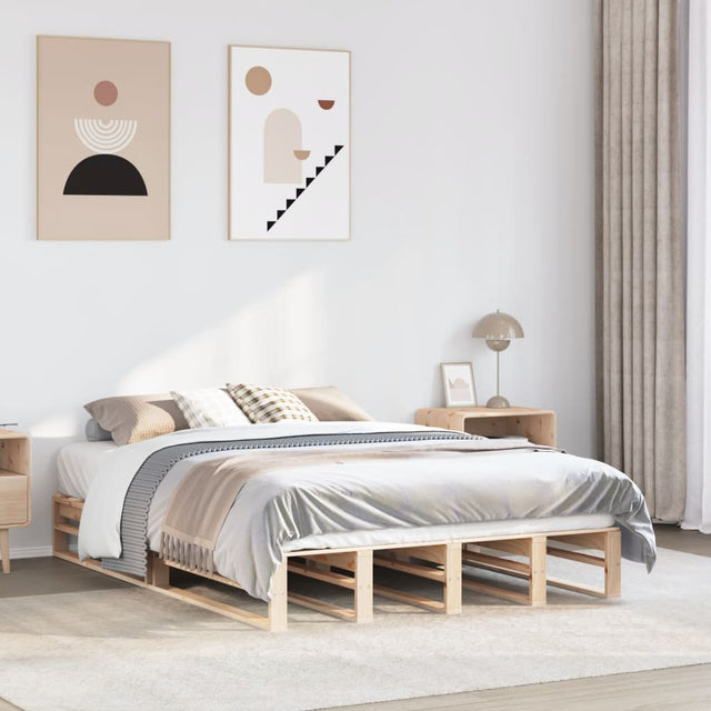 Vidaxl bedframe zonder matras massief grenenhout 140x200 cm