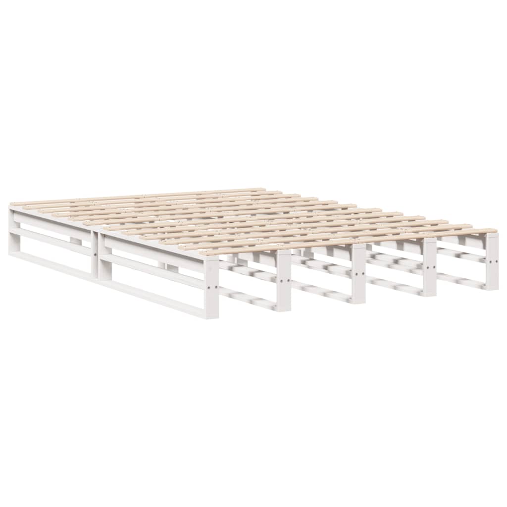 Vidaxl bedframe zonder matras massief grenenhout wit 150x200 cm