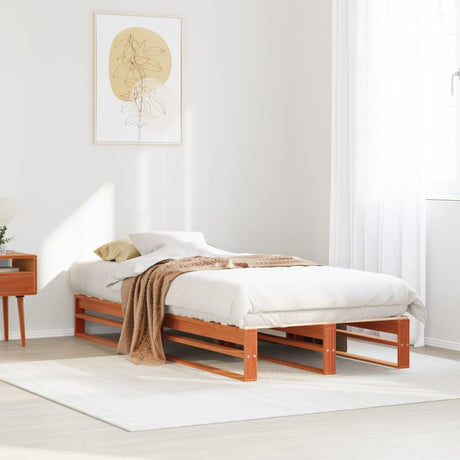 Vidaxl bedframe zonder matras massief grenenhout wasbruin 75x190 cm