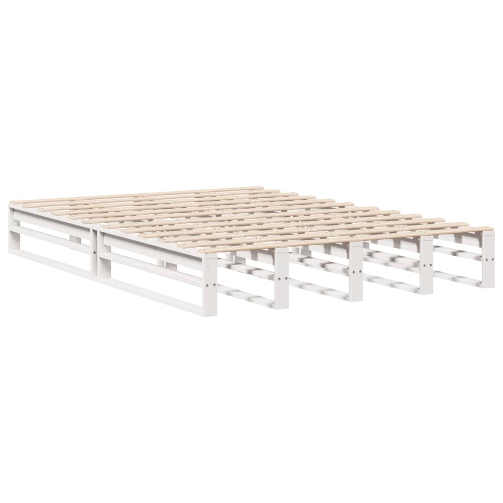 Vidaxl bedframe zonder matras massief grenenhout wit 120x190 cm