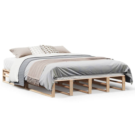 Vidaxl bedframe zonder matras massief grenenhout 135x190 cm