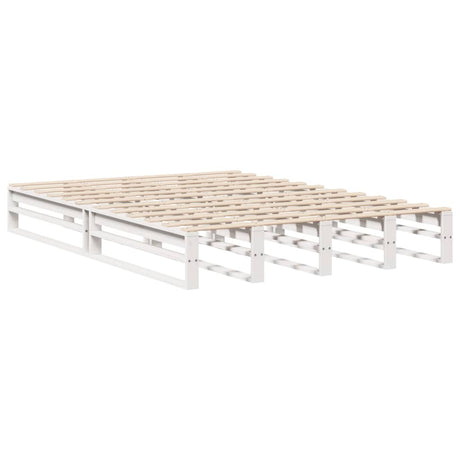 Vidaxl bedframe zonder matras massief grenenhout wit 135x190 cm