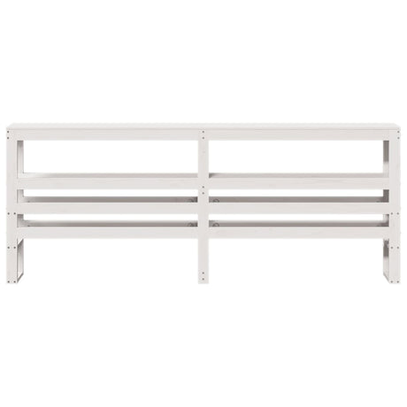 Vidaxl hoofdbord met schappen 200 cm massief grenenhout wit