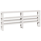Vidaxl hoofdbord met schappen 180 cm massief grenenhout wit