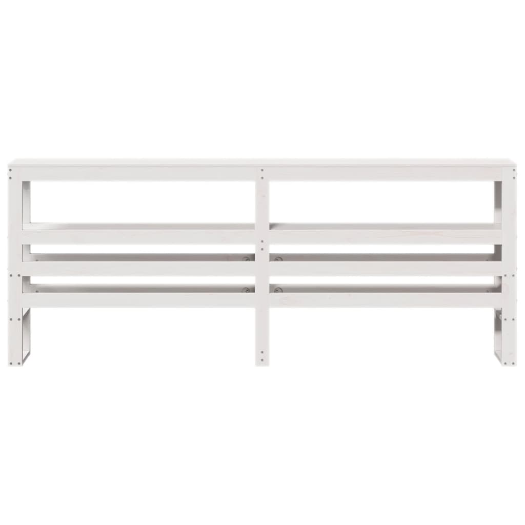 Vidaxl hoofdbord met schappen 180 cm massief grenenhout wit