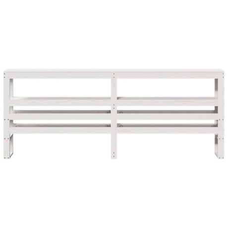 Vidaxl hoofdbord met schappen 180 cm massief grenenhout wit