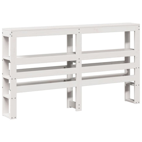 Vidaxl hoofdbord met schappen 150 cm massief grenenhout wit