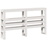 Vidaxl hoofdbord met schappen 120 cm massief grenenhout wit