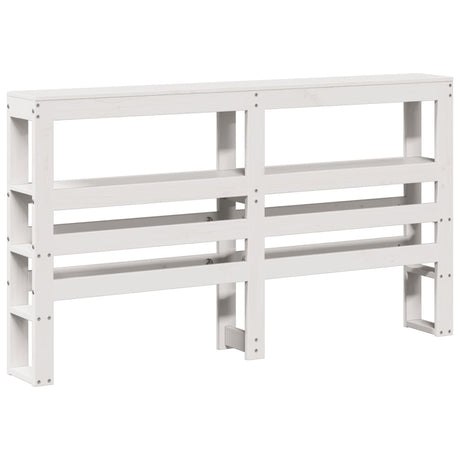Vidaxl hoofdbord met schappen 120 cm massief grenenhout wit