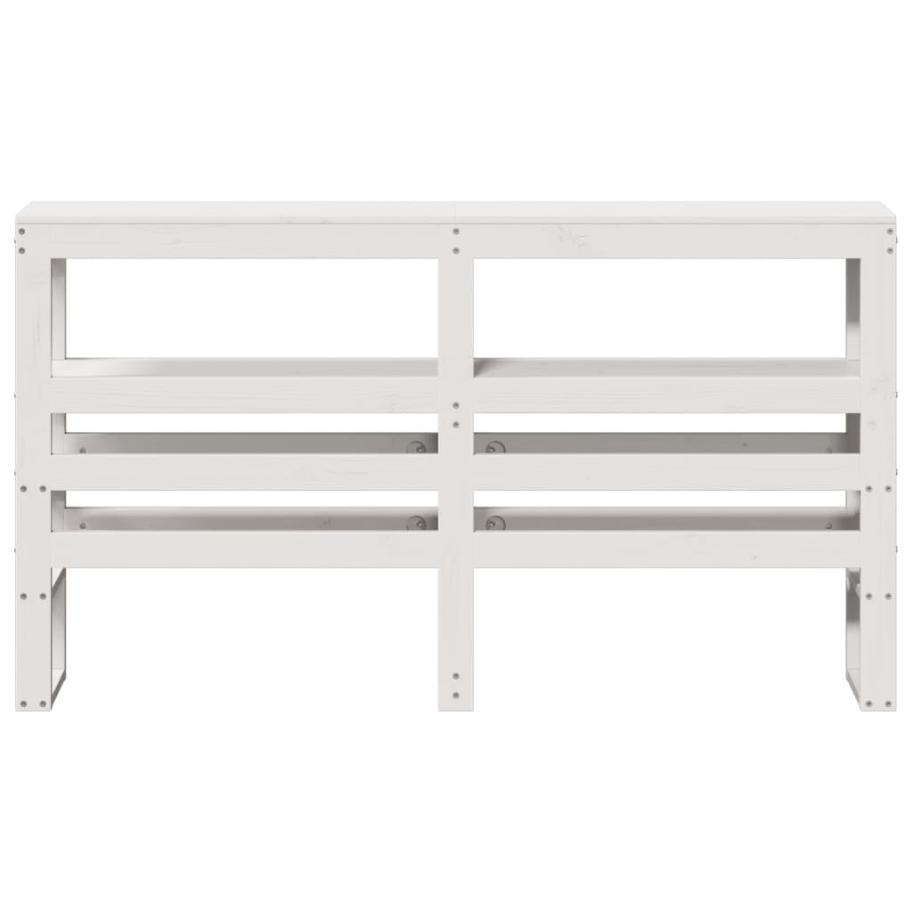 Vidaxl hoofdbord met schappen 120 cm massief grenenhout wit