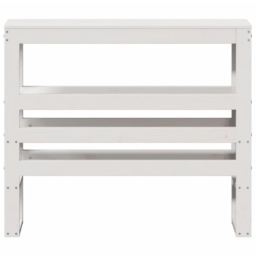 Vidaxl hoofdbord met schappen 75 cm massief grenenhout wit
