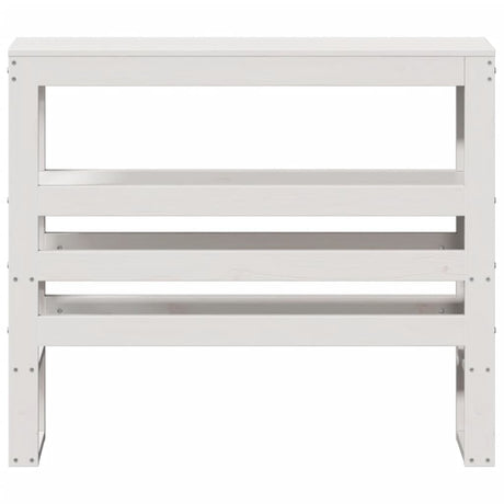 Vidaxl hoofdbord met schappen 75 cm massief grenenhout wit