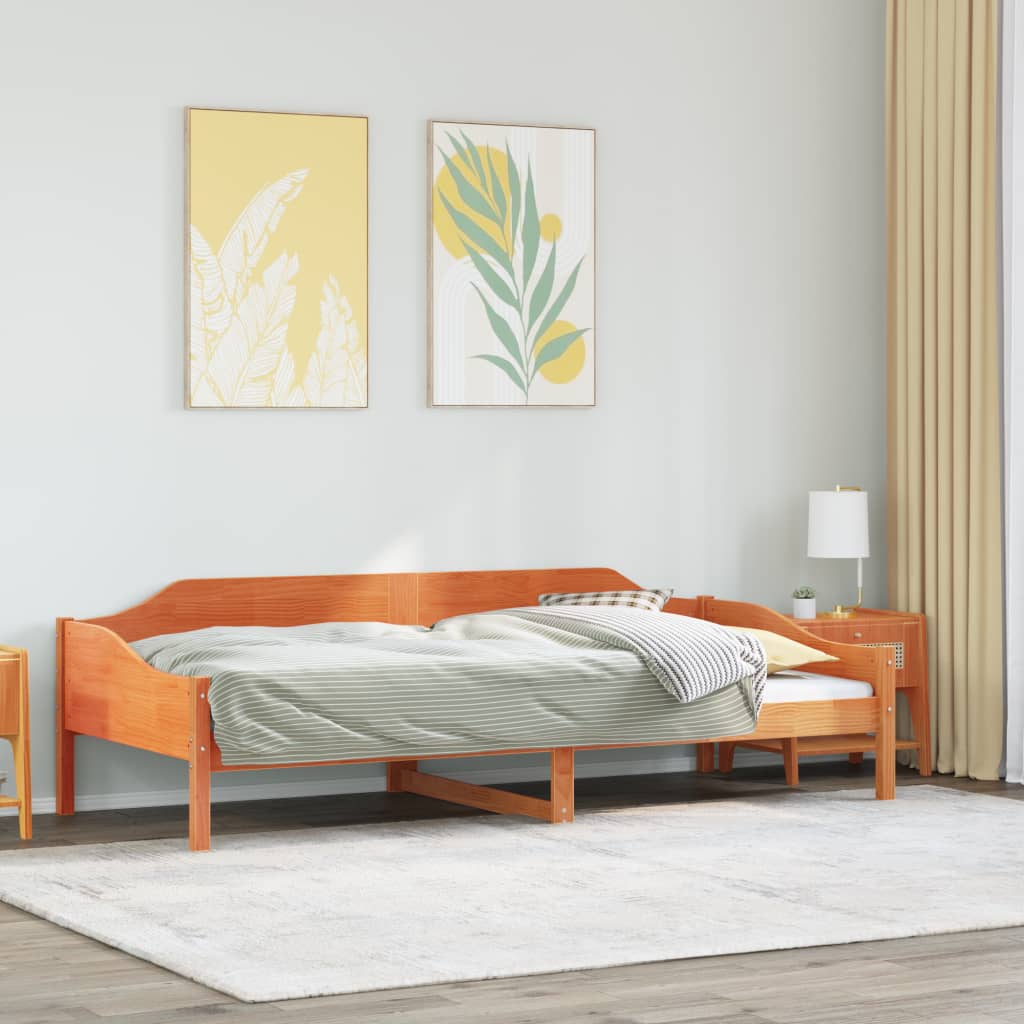 Vidaxl bedframe zonder matras massief grenenhout wasbruin 80x200 cm