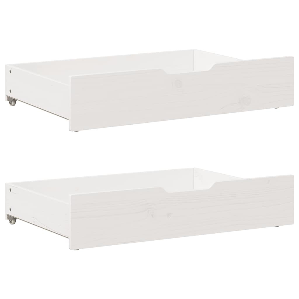 Vidaxl Bedlades 2 St 80x55x16 cm Solid furuhvit