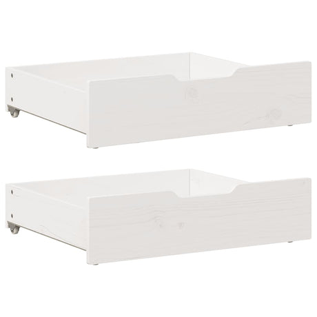 Vidaxl bedlades 2 st 75x55x17 cm massief grenenhout wit