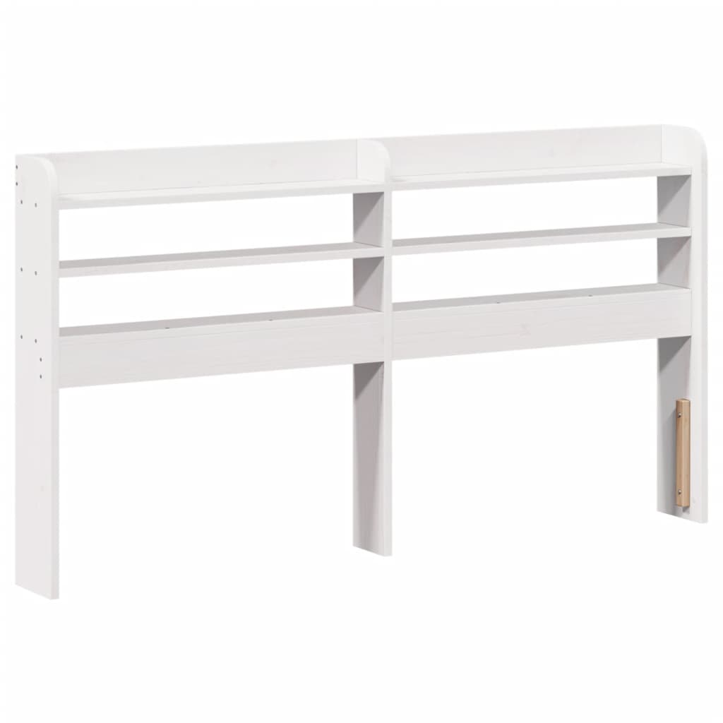 Vidaxl hoofdbord met schappen 160 cm massief grenenhout wit