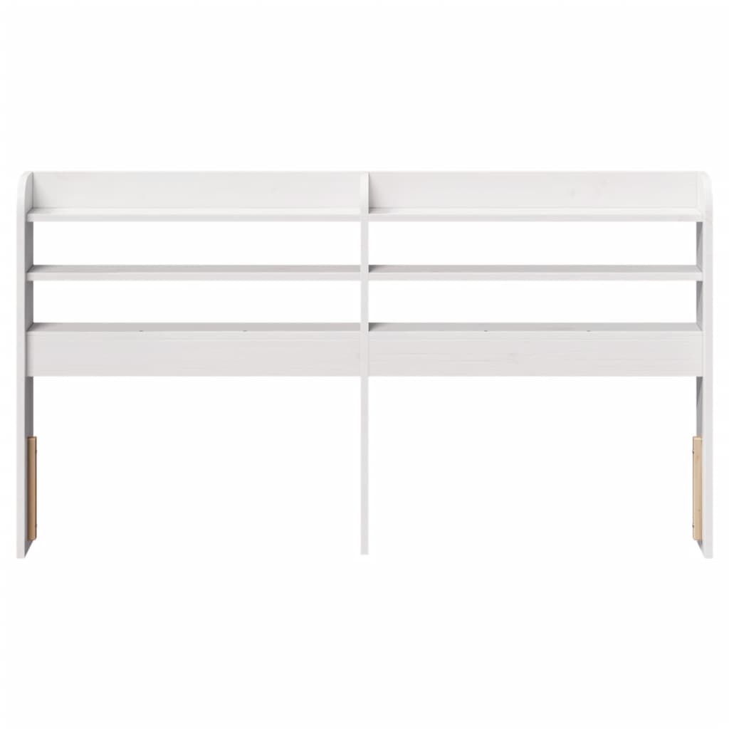 Vidaxl hoofdbord met schappen 150 cm massief grenenhout wit
