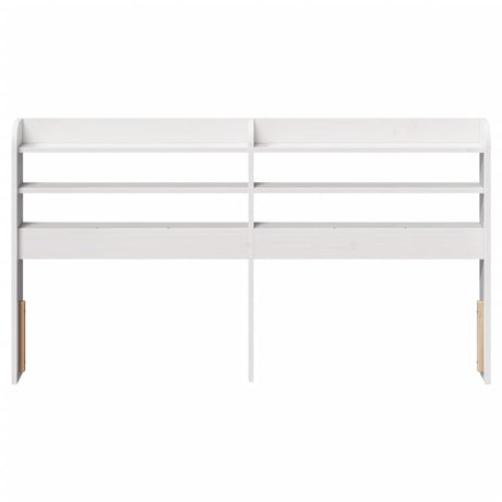 Vidaxl hoofdbord met schappen 150 cm massief grenenhout wit