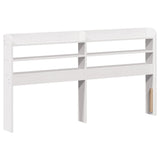 Vidaxl hoofdbord met schappen 140 cm massief grenenhout wit