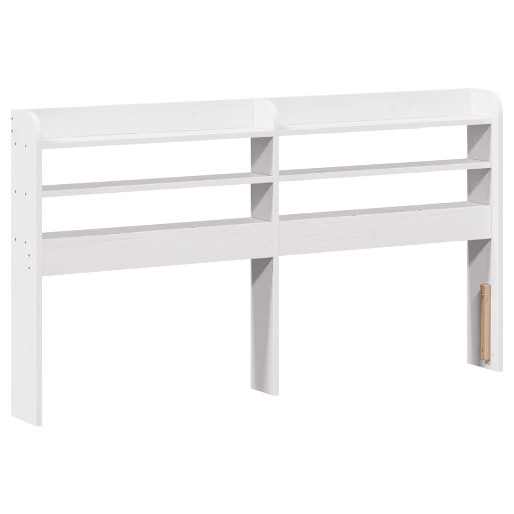 Vidaxl hoofdbord met schappen 135 cm massief grenenhout wit