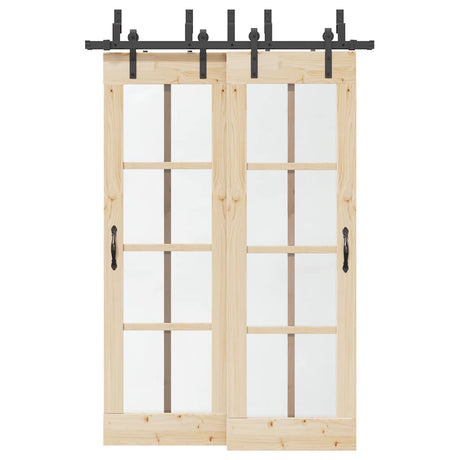Vidaxl doos met onderdelen voor schuifdeur 152,5 cm staal zwart