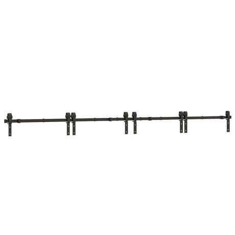 Vidaxl doos met onderdelen voor schuifdeur 366 cm staal zwart