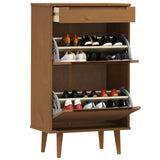 Vidaxl Shoe Cabinet Molde 59,5x35x103 cm pevná borovice borovice hnědá