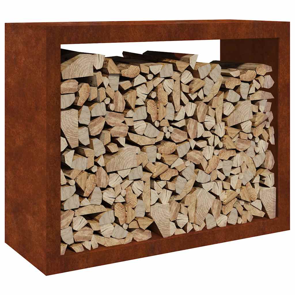 Vidaxl brandhoutrek 100x40x80 cm weervast staal