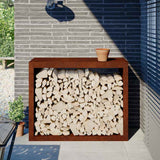 Vidaxl brandhoutrek 100x40x80 cm weervast staal