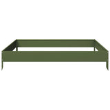 Vidaxl plantenbak verhoogd 100x100x18,5 cm staal olijfgroen