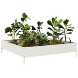 Vidaxl plantenbak verhoogd 100x100x26 cm staal wit