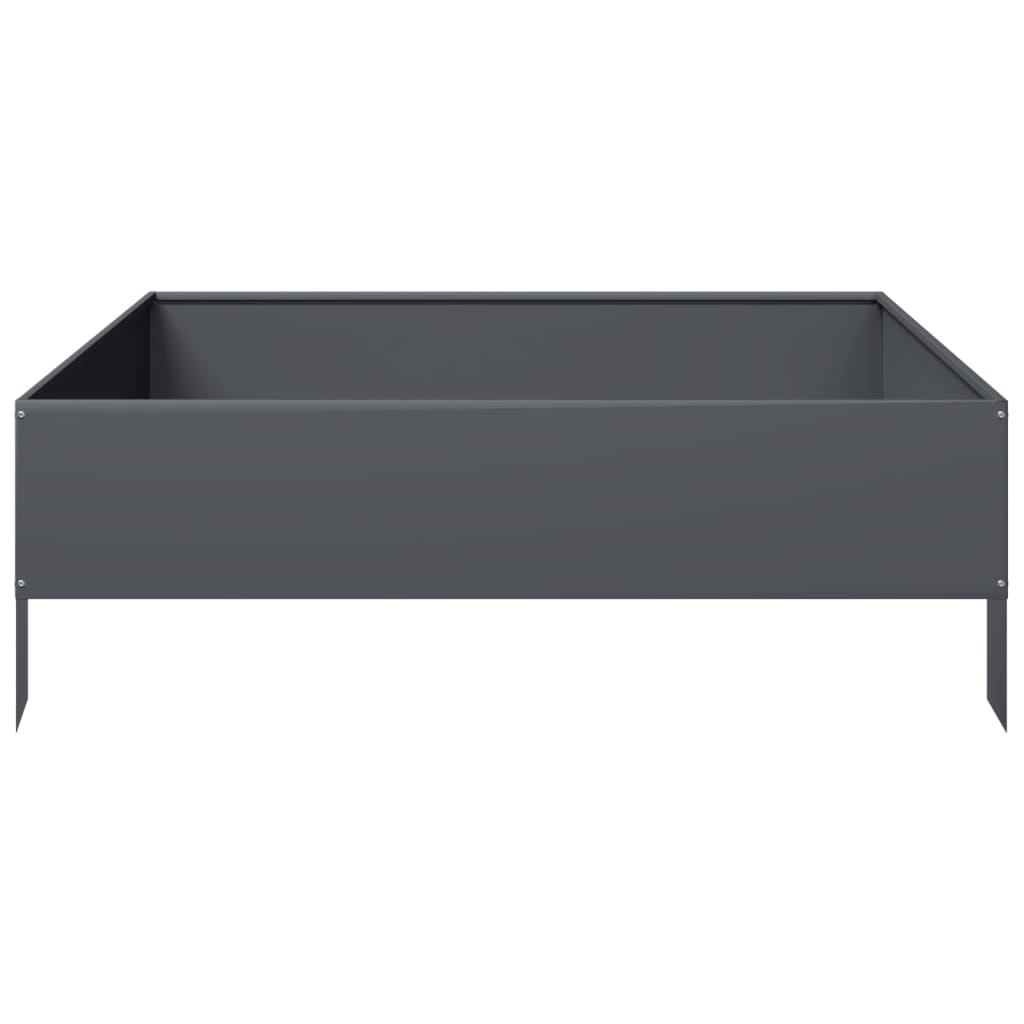 Vidaxl plantenbak verhoogd 100x100x33,5 cm staal antracietkleurig