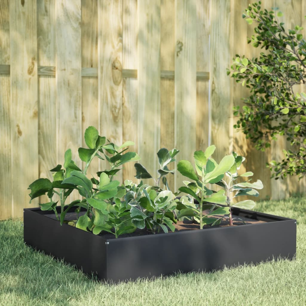 Vidaxl plantenbak verhoogd 100x100x33,5 cm staal antracietkleurig