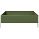 Vidaxl plantenbak verhoogd 100x100x33,5 cm staal olijfgroen