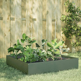 Vidaxl plantenbak verhoogd 100x100x33,5 cm staal olijfgroen