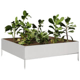 Vidaxl plantenbak verhoogd 100x100x33,5 cm roestvrijstaal