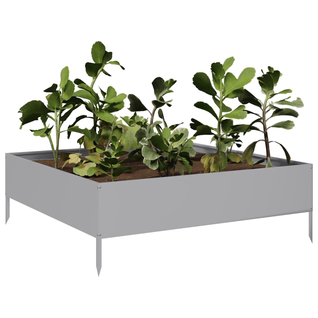 Vidaxl plantenbak verhoogd 100x100x33,5 cm gegalvaniseerd staal