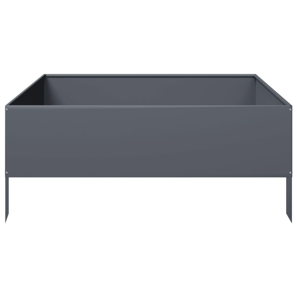 Vidaxl plantenbak verhoogd 100x100x41 cm staal antracietkleurig